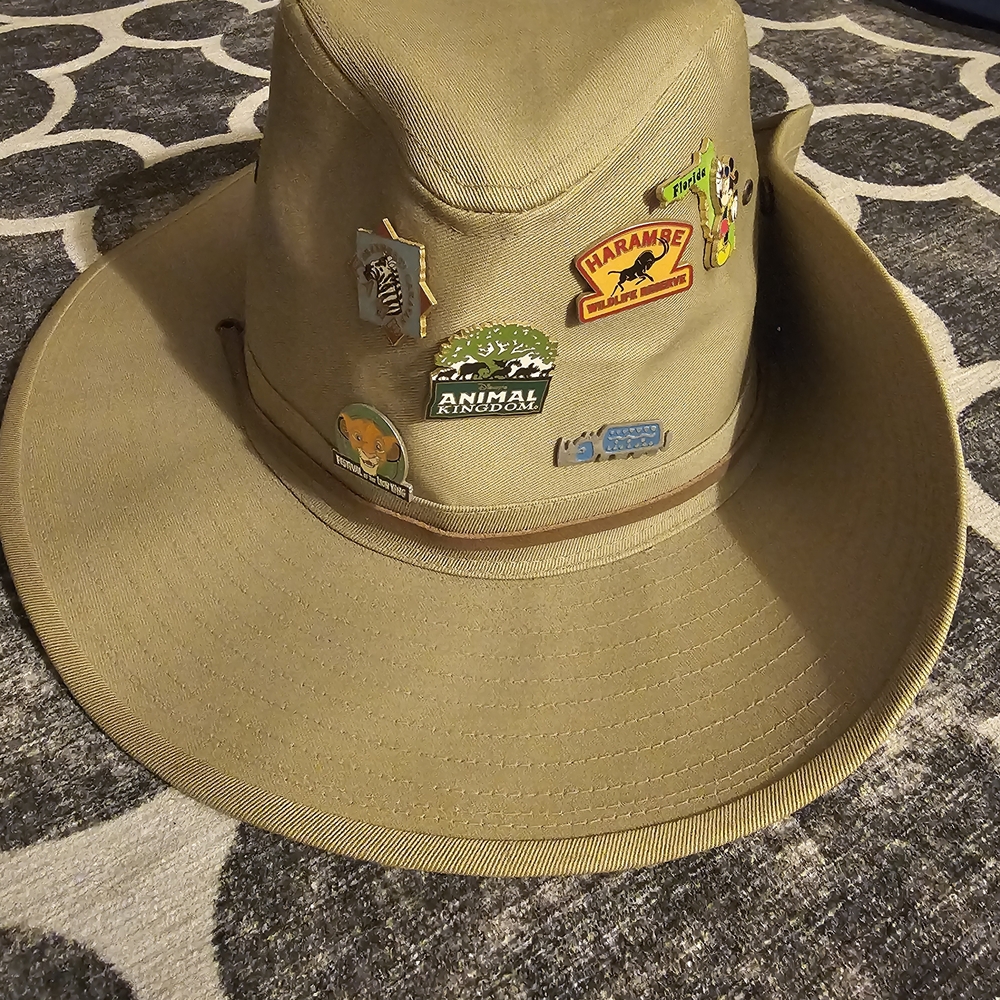 Disney Animal Kingdom Khaki Hat with Pins